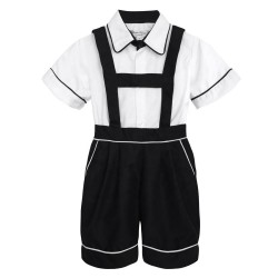 Baby Boy Clothing Set 3 Pieces Outfits Short Sleeves Shirt UK Style Black Short Shoulder 2 Pants Special Occasion - Paul 2 Set