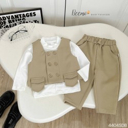 High Quality 3-Piece Winter Clothing Baby Boys Square Collar Set Snow Vest Tie Party New Arrival Vietnam's Hot Trend Wholesale