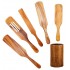 Natural Teak Wood 4-Piece Kitchen Utensil Set with Precision Crafted Spatula