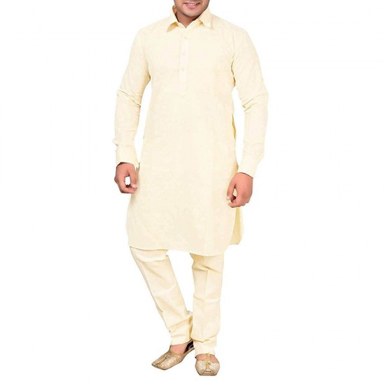 High-Quality 100% Cotton Men's Solid Shalwar Kameez in Comfortable Fit for Boys (XS