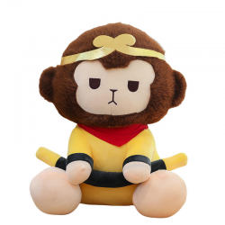 Sitting Black Wukong Golden Hoop Plush Toy Unisex Cartoon Boy Sleeping Comfort Cloth Doll PP Perfect Birthday Gift Party