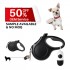 Retractable Dog Leash With Dispenser And Poop Bags Pet Walking Leash For Small Dog With Anti-Slip Handle