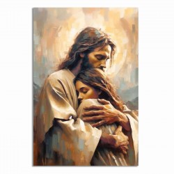 Jesus Christian Oil Painting Print Canvas Wall Art Painting Vintage Medieval Style Suitable for Living Room Church Decoration