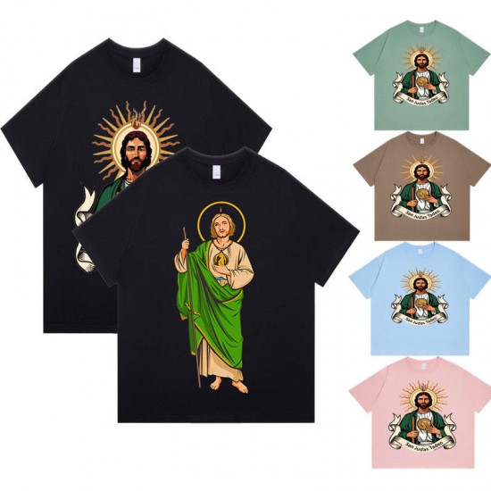 Saint Jude T-shirt 100% Cotton Shirt High quality national product Saint Jude symbol T-shirt for men and women