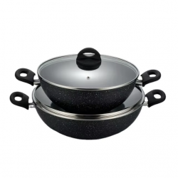 Modern Design Forged Aluminum Nonstick Wok Set Sustainable and Eco-Friendly Metal Cooking Utensil