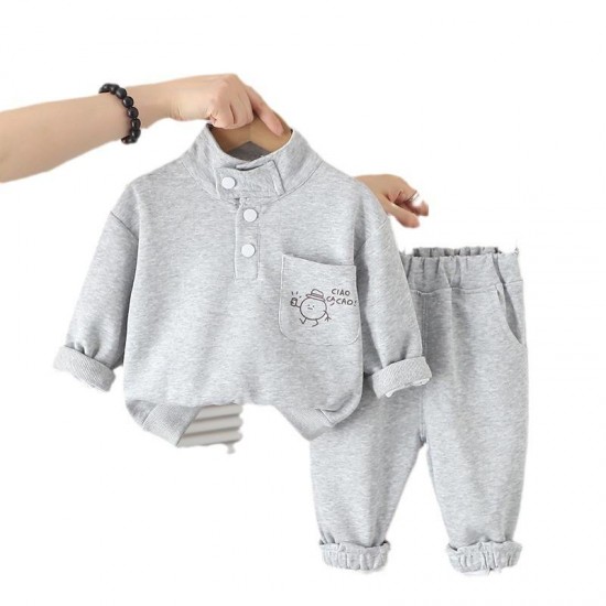 Fashion Spring And Autumn Children's Set Casual Pants Little Boys' Clothing Astronaut Pocket Collar Boys' Children's Clothin