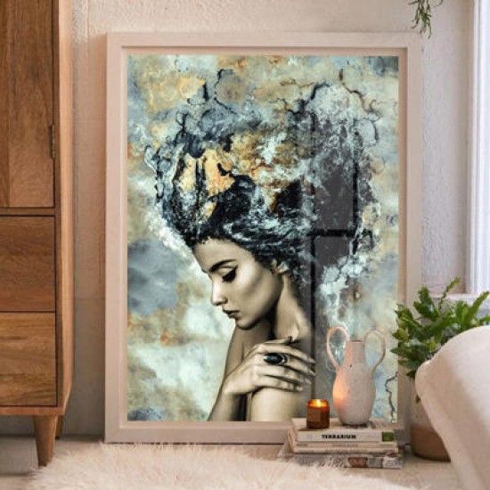 Abstract Woman Decorating Oil Art Painting Canvas Painting Living Room Home Wall Decor