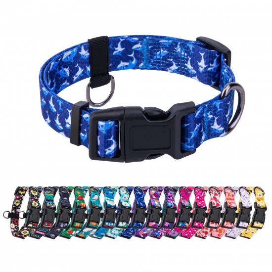 Digital Printing Pet Collar Plastic Buckle Dog Collar Outdoor Walking Accessories Supplies