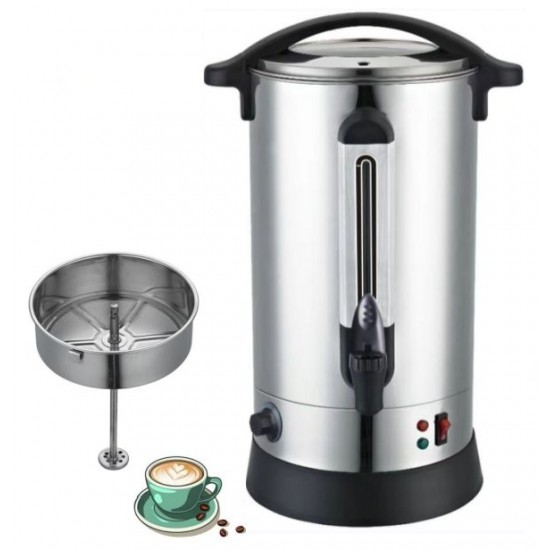 8L Electric hot water Urn Dispenser Temperature Control Stainless Steel Tea & Coffee Percolator Hotel Usage Keep Warm Function