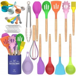 33 pcs Kitchen Cooking Utensils Set Non-stick Silicone Cooking Kitchen Utensils Spatula Set with Holder