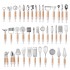 39pcs Hot selling Mutli functional stainless steel kitchen utensils set home cooking tools kitchen gadgets set with beech wood