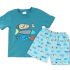 Hot sale no moq baby kids clothes boy 2pcs sets with fish applique design spring summer boy clothing sets