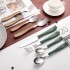 Customized stainless steel promotion supermarket hot sale Plastic handle cutlery set with box