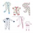 Bamboo Baby Cloth Jumpsuit Organic Cotton Double Zippers Bamboo Rompers Onesie Footed Sleepwear Kids Pajamas