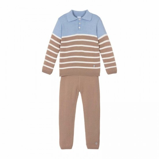 Stripe Casual 12 Years Boys Clothes Long Sleeves Knitted Baby Kid Cotton Round Neck Sweater Clothing Children Knit Kids Boy Sets