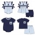 Puresun Kids Siblings Matching Seersucker Outfits Custom Blue Color Wholesale Children Family Smocked Clothing Set