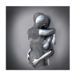 Modern 3D hug couples portrait painting human abstract printing wall art decor painting for home