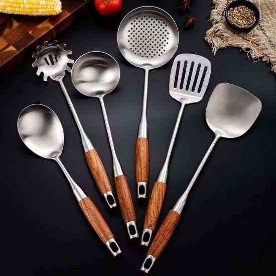 New Design Kitchen Cooking Set Utensils Cooking Appliances Stainless Steel Kitchen Utensils Slotted Solid Spatula for kitchen