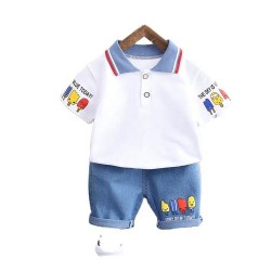 Cotton Casual Kids' Summer Suit Set - 7 Years Old Boy's Printed Cotton Clothing