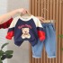 kids autumn collection baby boy clothing sets Boys hoodie set children wear manufacturing dinosaurs pattern cloth boy