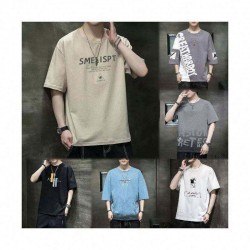 Men's printed European and American trendy loose fashion brand casual pure cotton T-shirt