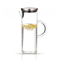 1.3 liter borosilicate glass carafe hand made carafe water pitcher jug with handle stainless steel cover lid