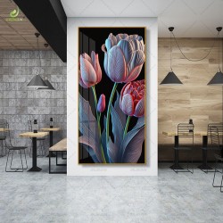 Luxury Decoration HD Printed Canvas Painting Rose Crystal Porcelain Painting Home Decoration and LED Mural Painting