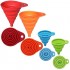 Different Size Muti-Colors Silicone Foldable Funnel Kitchen Tool Collapsible Dropping Funnel