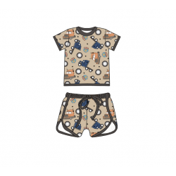 Qingli OEM Custom Factory Wholesale Boys Clothing Sets Casual Cotton Suits Cartoon Print O-Shaped Collar Children 2-7 Years Old