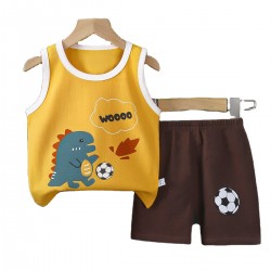 Green Horizon Baby Wholesale Summer Baby Clothing Sets Children Vest Suit Cotton Boy Sleeveless Vest With Pants Baby Clothes Boy