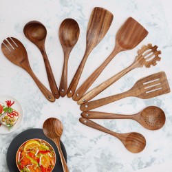 High Quality Modern Design Home Products 9-Piece Kitchen Tools Wooden Utensils Sets