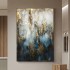 Modern Home Decor 100% Hand Painted Blue and Golden Canvas Abstract Texture High Quality Oil Painting For Living Room Paintings