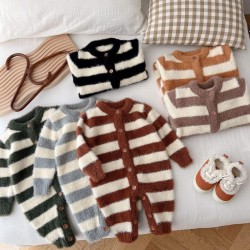 Winter Autumn Baby Girls Boys Romper Stripe Long Sleeve Newborn Baby Jumpsuit One Piece Outfit Baby Clothes