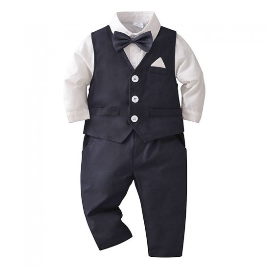 New Style Superior Quality Boys Clothes Birthday Baby Boys Clothing Set England Style Long Sleeve Wedding Boys Suits