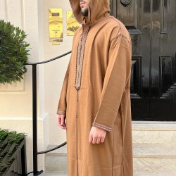 Moroccan Kaftan Men Thobe Robe with Pockets High Quality Arabic Custom Islamic Clothing Dubai Wholesale Muslim Men Thobe