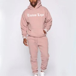 Heavyweight Sweatshirts French Terry Hoodie With No String Fleece Hoodie Cropped Hoodie Men set