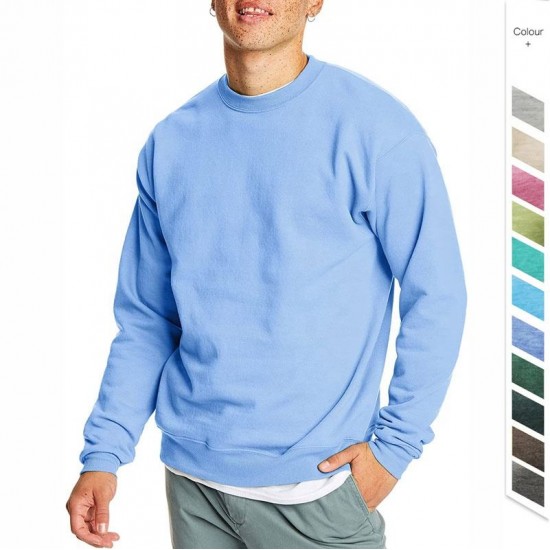 Customization Men's 50% Cotton 50% Polyester 300g Fleece Sweatshirt Long Sleeve Cotton-Blend Pullover Crewneck Sweatshirt Men