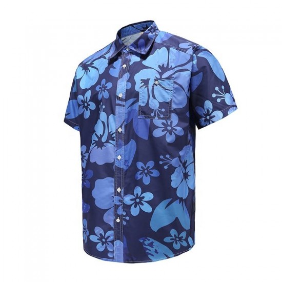 High Quality Factory Price Custom Print Men Casual Polyester Spandex Button Up Shirts Beach Shirts For men