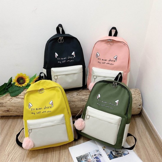 2024 New Korean Style Large Capacity 4pcs Set Fashionable Casual Oxford Cloth Waterproof School Backpacks for Boys and Girls