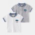 Customized Kids Wear Wholesale V-neck Slim Fit Top Boys Clothing Stylish Short-sleeved Pure Cotton Private Label Kids Clothes