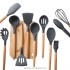 silicone cooking kitchen 11pcs utensils High Quality Modern Design Kitchen Utensil Wooden Handle Cookwares Kitchen Gadgets