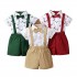 Wholesale Baby Boys Gentleman Beard Romper Suspenders Strap Shorts Set Outfits Baby Boy Clothes