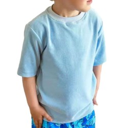 Custom Kids Unisex Boys Girls Terry Towelling Short Sleeves T-Shirts Solid Color Toddler Baby Cozy Wear Soft Terry Cloth Tee