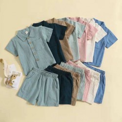 New Fashion Baby clothes Set Boy's Short Sleeves shirt Embroidered Alphabet baby Clothing