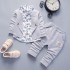 Eco Friendly Children Boys Clothes Fall Solid Cotton Baby Clothing Sets