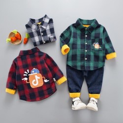 Cotton Casual Long Sleeve Baby Boy Winter Clothing Sets for 2-3 Years Old Kids