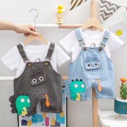 Cute Clothes 2 Pcs Summer Clothing Set Cotton Suits Infant Kids Baby Boy Suit