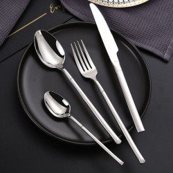 410 Utensis Mirror Polish Piece Flatware 4pcs Knife Fork And Spoon Gold Plated Silver Stainless Steel Low MOQ Elegant Camping