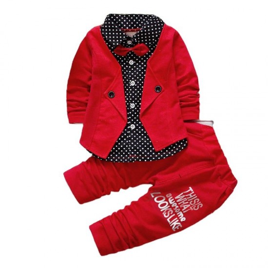 Spring and Autumn Casual Children's Suit Printed Western-style Children's Suit boy child clothes formal wears