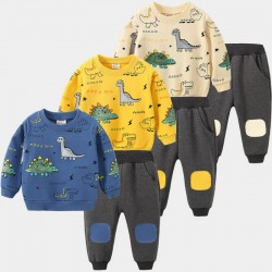 Student Casual Sportswear Children's Clothing Trend Loose New Long-Sleeved Children's Two-Piece Set 4-16 Handsome Boy's Suit